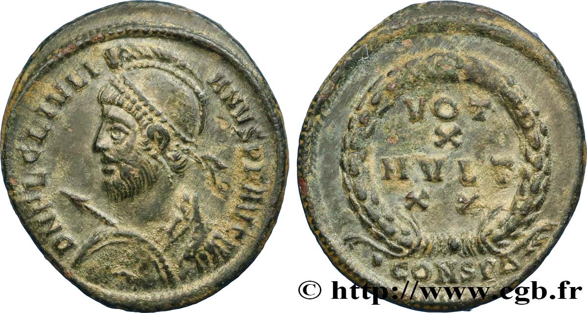 GIULIANO II IL FILOSOFO Maiorina ou nummus, (PB, Æ 3) q.SPL