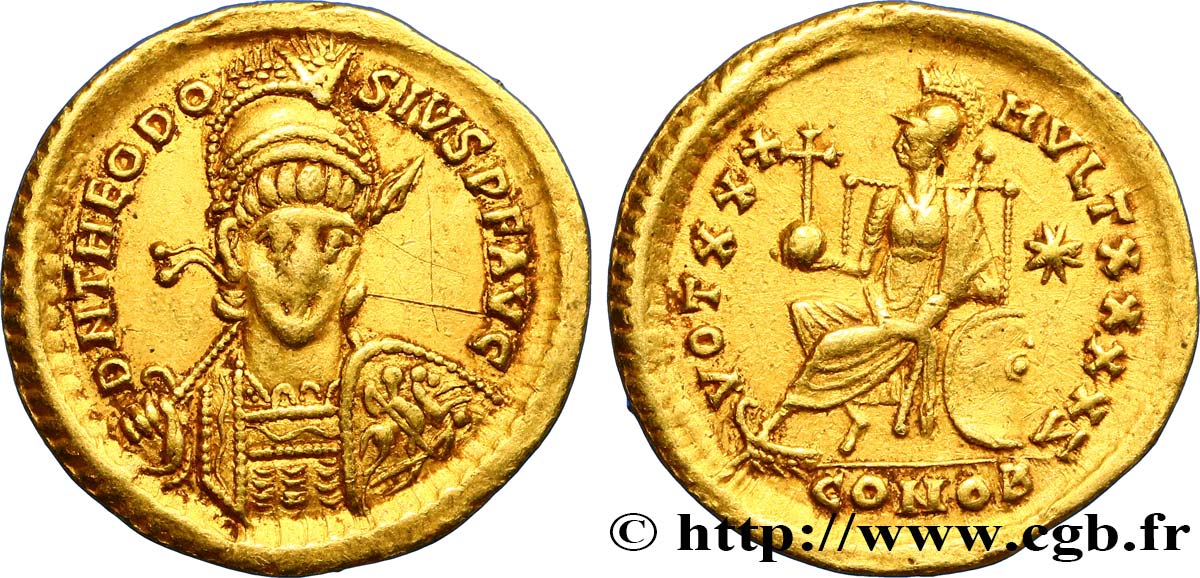 THEODOSIUS II Solidus XF