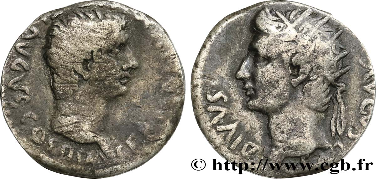 GERMANICUS AND AUGUSTUS Drachme VF