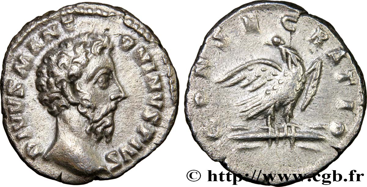 MARCUS AURELIUS Denier XF