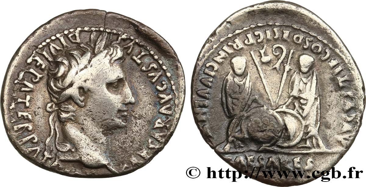 AUGUSTUS, CAIUS and LUCIUS Denier VF