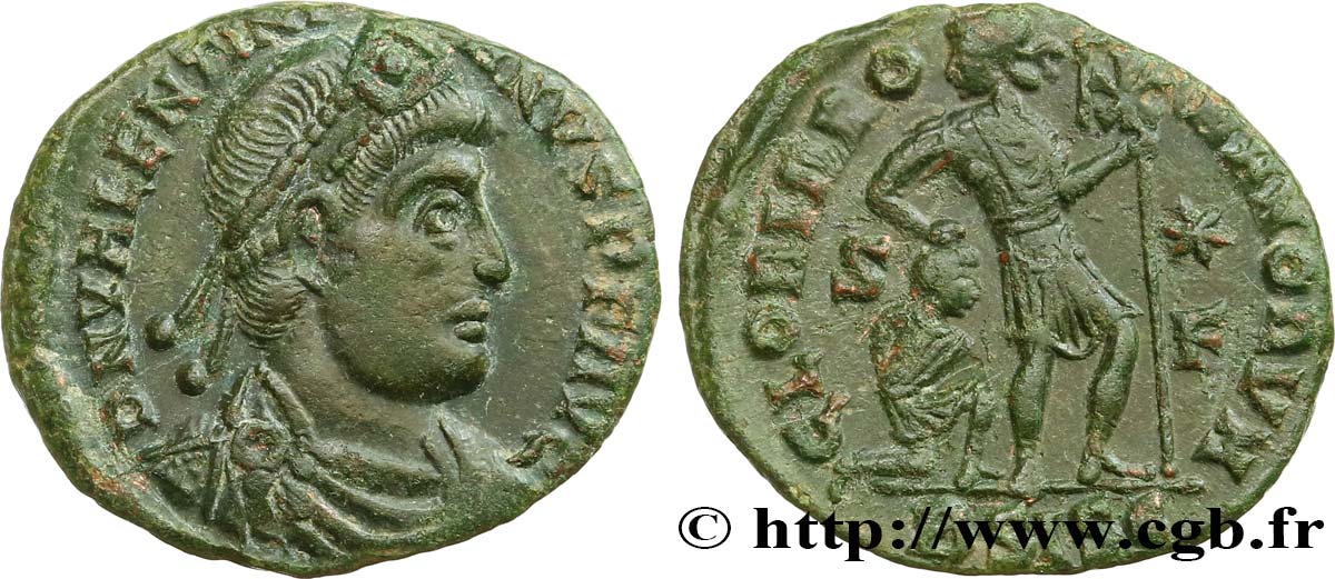 VALENTINIANO I Nummus, (PB, Æ 3) SPL