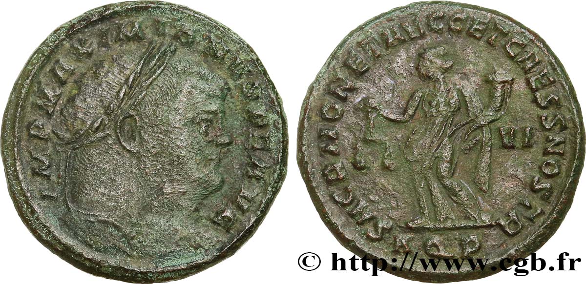 MAXIMIEN HERCULE Follis ou nummus TB+