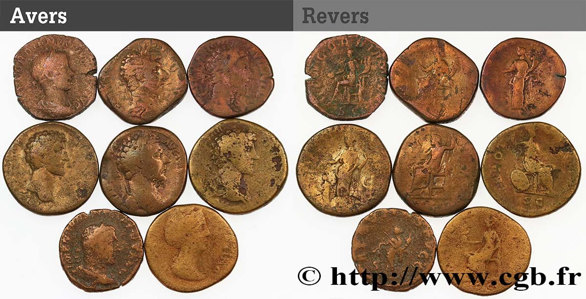 LOTTE Lot de 8 monnaies romaines lotto