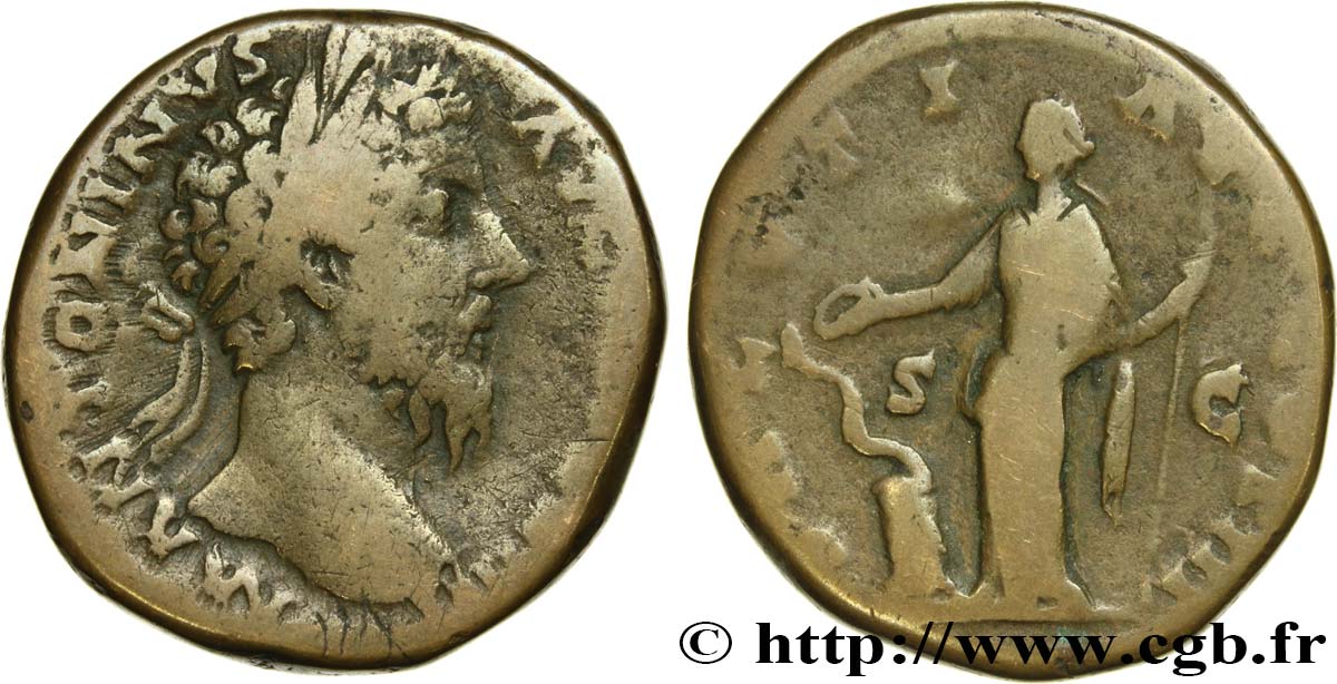 MARCUS AURELIUS Sesterce VF