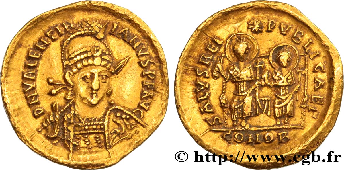 VALENTINIAN III Solidus q.SPL