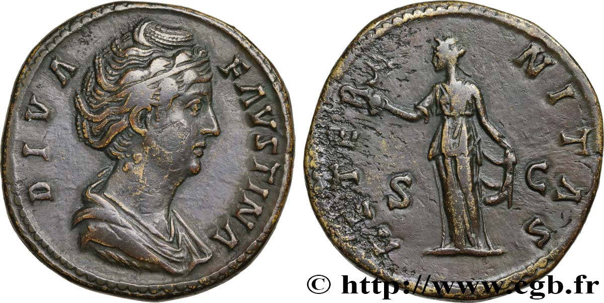 FAUSTINA MAJOR Sesterce AU/XF