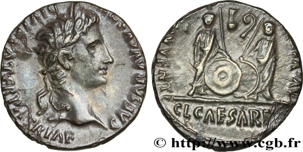 AUGUSTUS, CAIUS and LUCIUS Denier XF