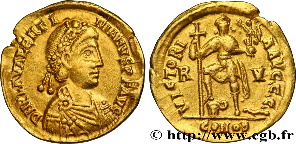 VALENTINIAN III Solidus AU/AU