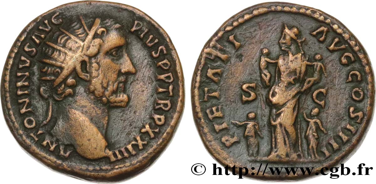 ANTONINUS PIUS Dupondius XF