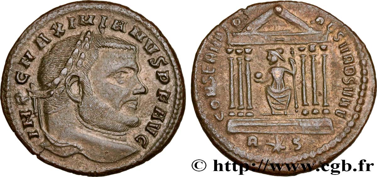 MASSIMIANO ERCOLE Follis ou nummus q.SPL