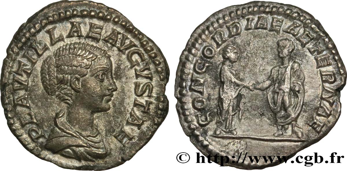 PLAUTILLA und CARACALLA Denier fVZ