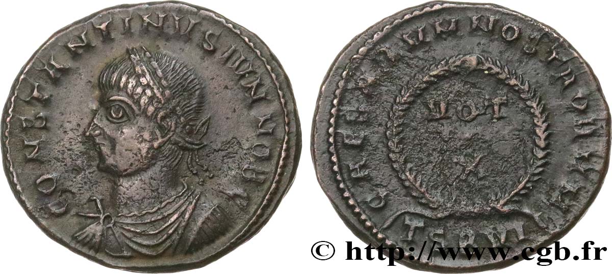 CONSTANTIN II Centenionalis ou nummus TTB