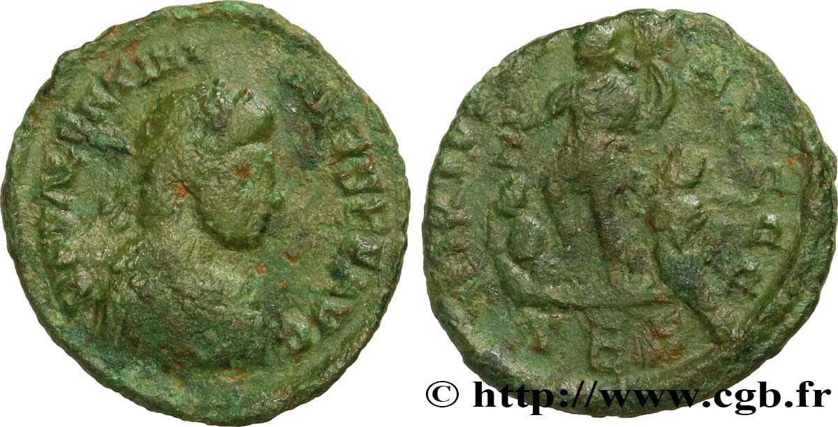 VALENTINIAN II Nummus, (PB, Æ 3) XF