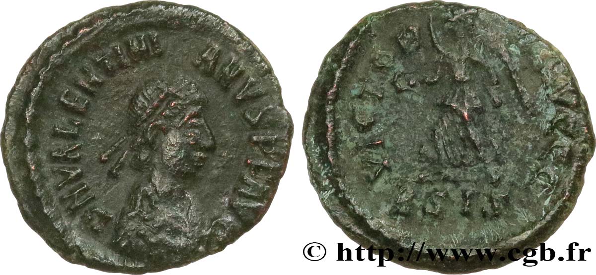 VALENTINIANUS II Nummus, (PBQ, Æ 4) fVZ
