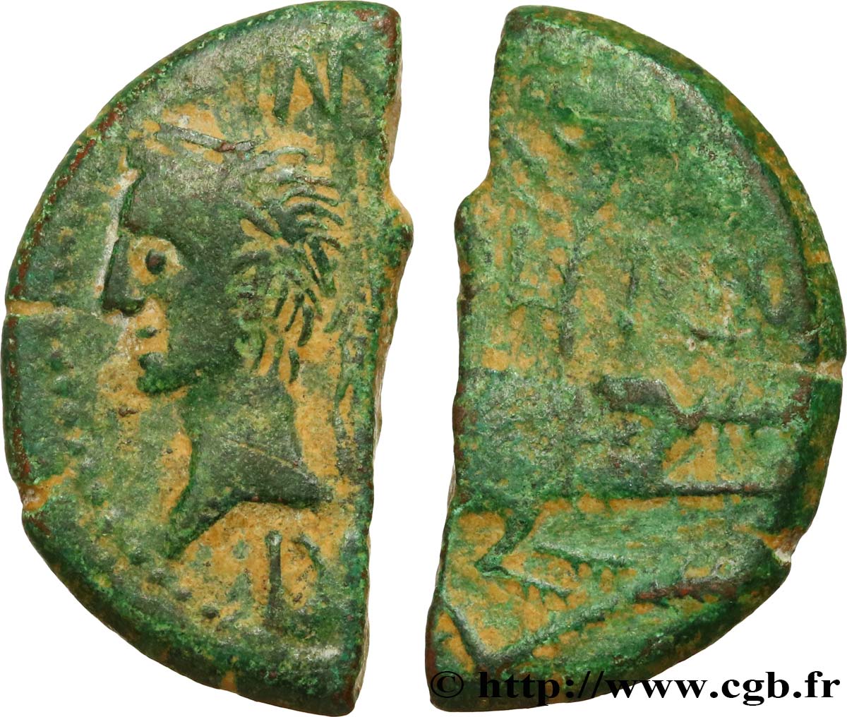 NEMAUSUS - NIMES - AUGUSTUS and AGRIPPA Dupondius COL NEM (as) XF