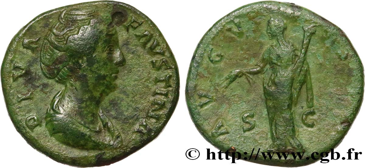 FAUSTINA MAJOR Sesterce, (GB, Æ 30) XF