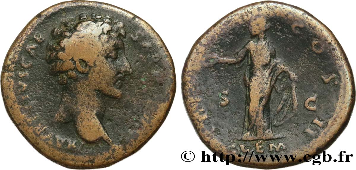 MARCUS AURELIUS Moyen bronze (dupondius ou as VF