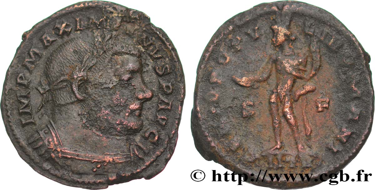 MAXIMIEN HERCULE Follis ou nummus TTB