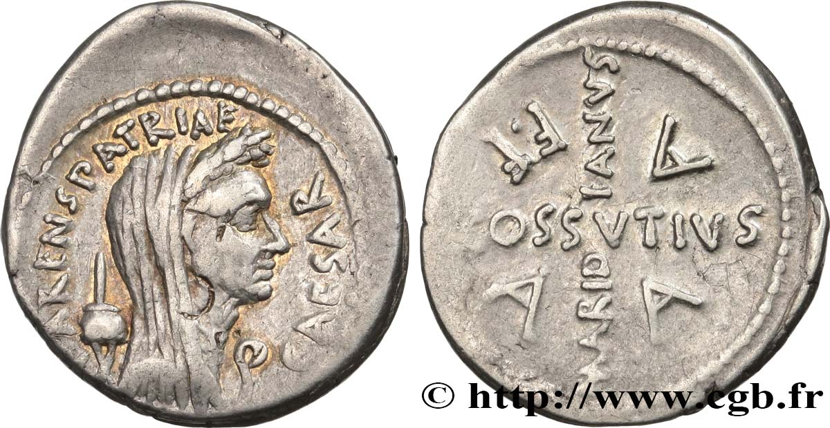 JULIUS CAESAR Denier XF