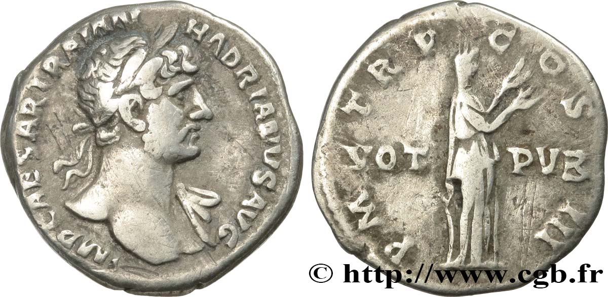 HADRIAN Denier XF