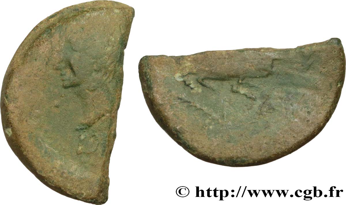 NEMAUSUS - NÎMES Dupondius COL NEM (as), coupé en deux BC+