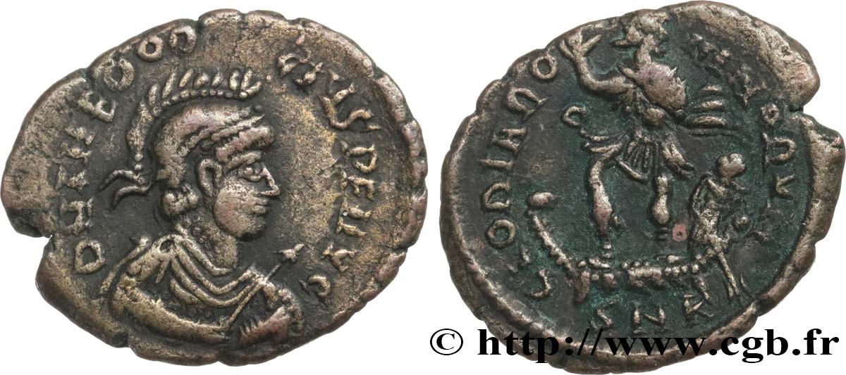 THEODOSIUS I Maiorina pecunia, (MB, Æ 2) XF