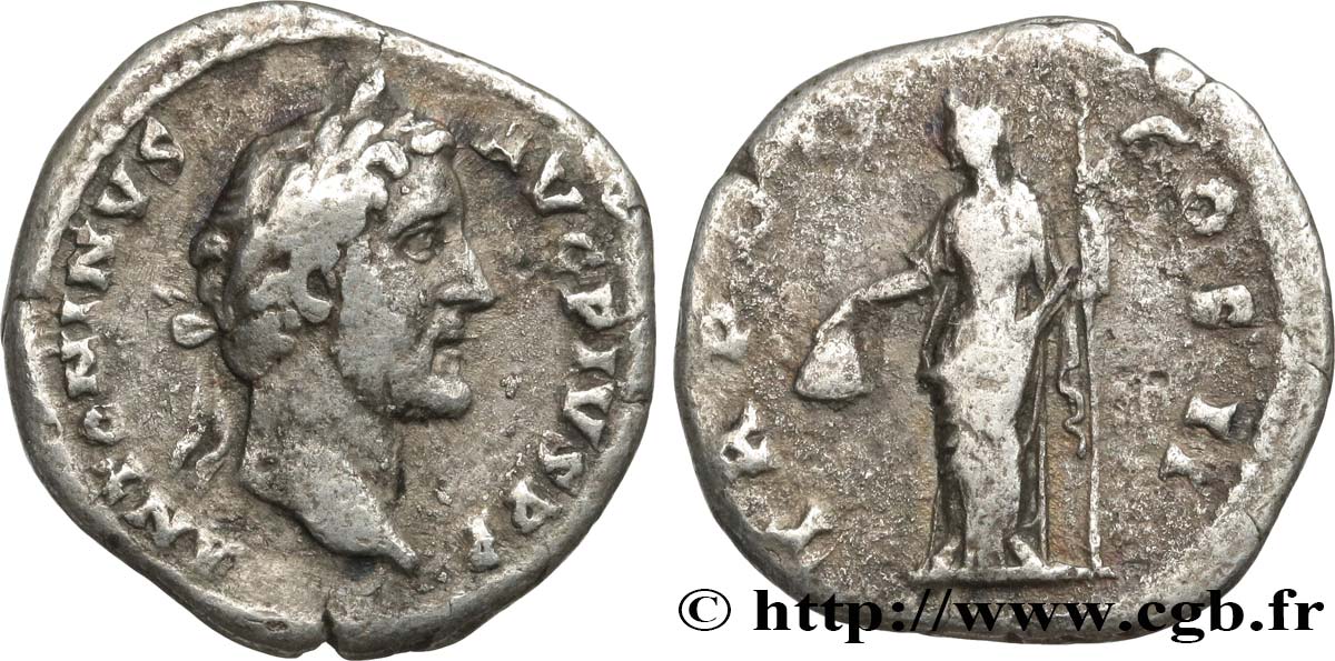 ANTONINUS PIUS Denier VF