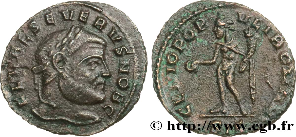 SÉVÈRE II Quart de follis ou quart de nummus SUP