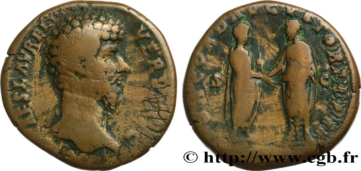LUCIUS VÉRUS Sesterce TB+