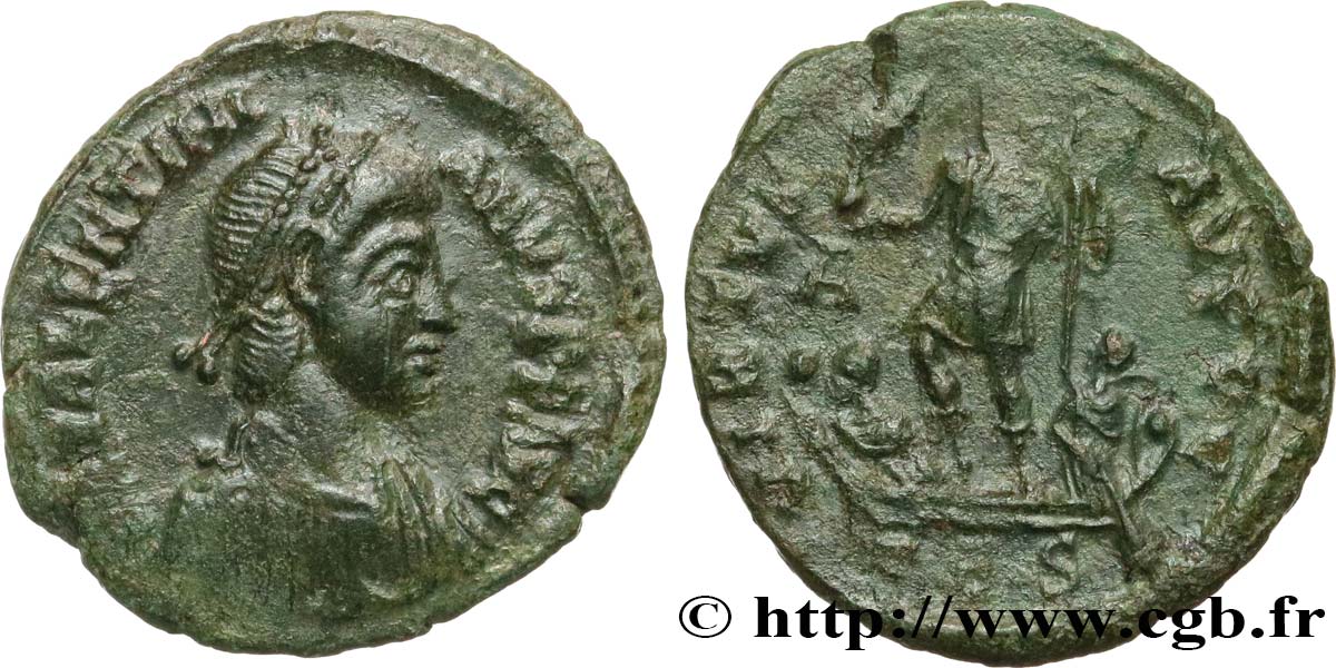VALENTINIAN II Nummus, (PB, Æ 3) XF