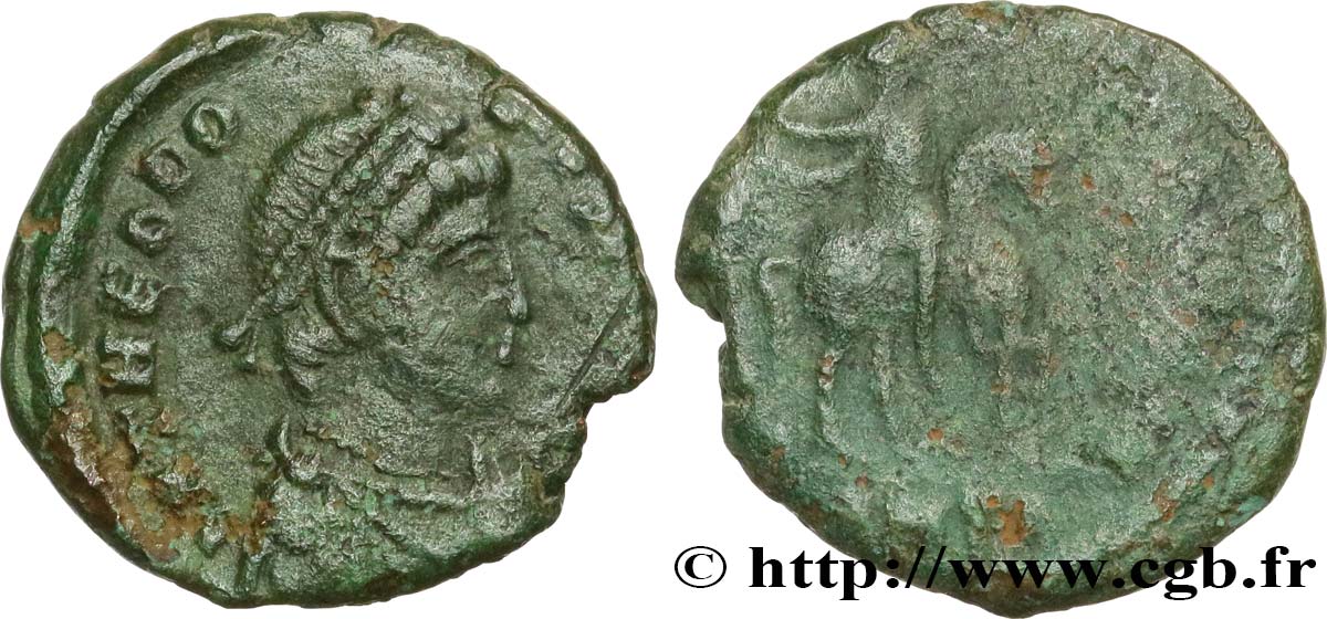 THEODOSIUS I Nummus, (PB, Æ 3) XF/VF