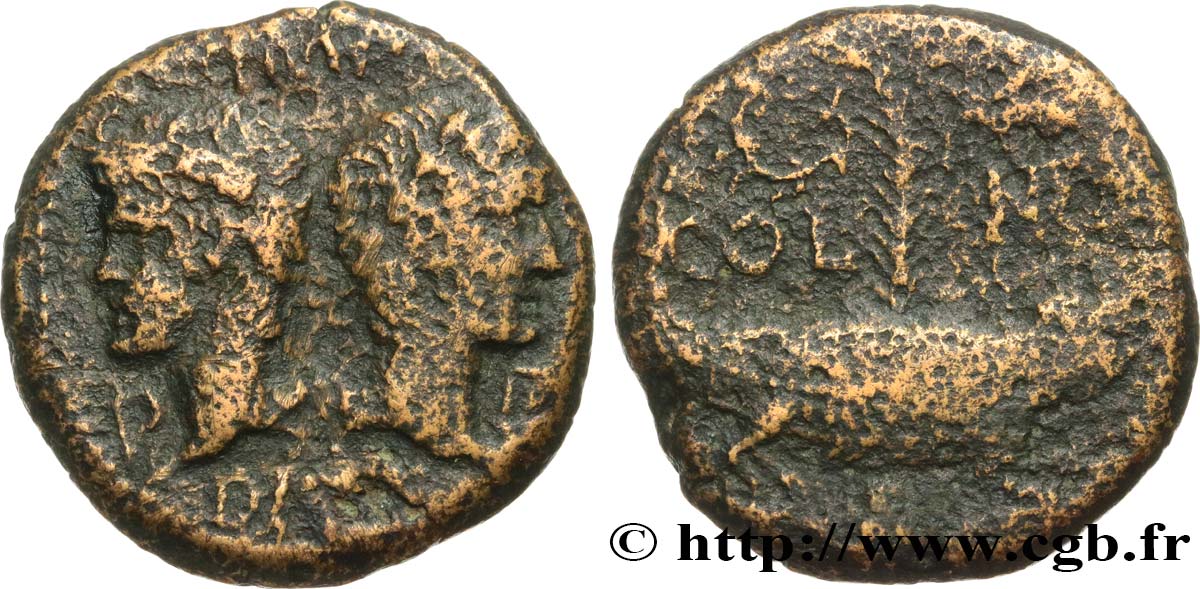 NEMAUSUS - NIMA - AUGUSTO y AGRIPA Dupondius BC