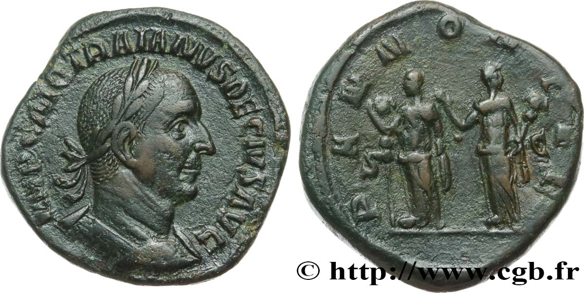 TRAJAN DECIUS Sesterce AU/XF