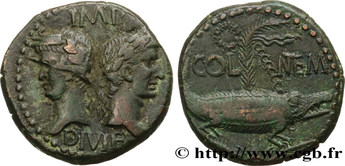 AUGUSTUS and AGRIPPA Dupondius XF/AU