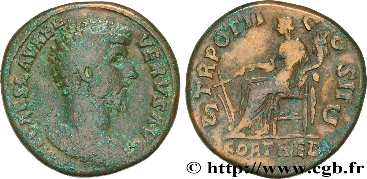 LUCIUS VÉRUS Sesterce TB+