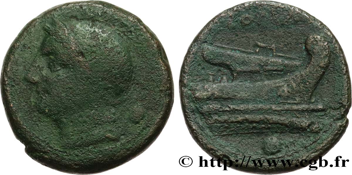 REPÚBLICA ROMANA - ANÓNIMO Uncia ou once frappée, bronze BC/BC+