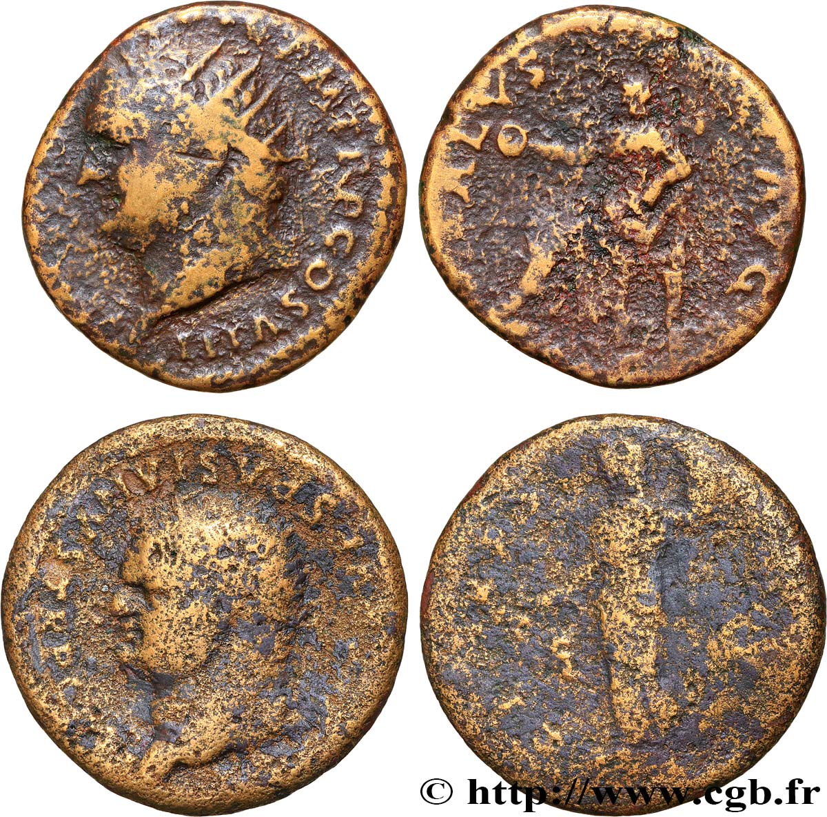 LOTES Lots de 2 monnaies de Vespasien lote