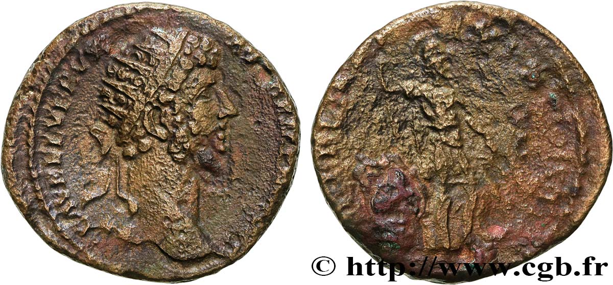 LUCIUS VÉRUS Dupondius, (MB, Æ 24) TTB/TB