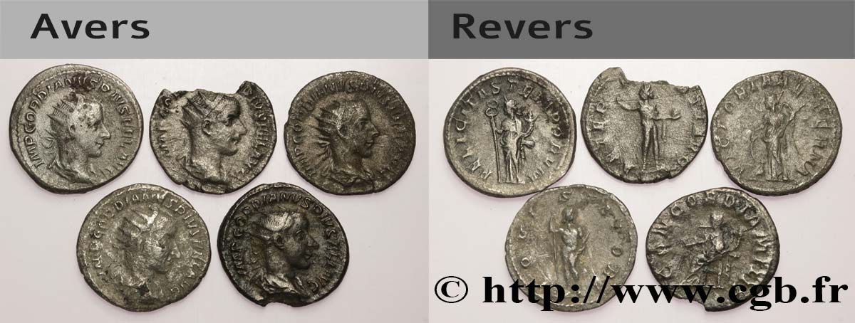 LOTS Lots de 5 antoniniens lot