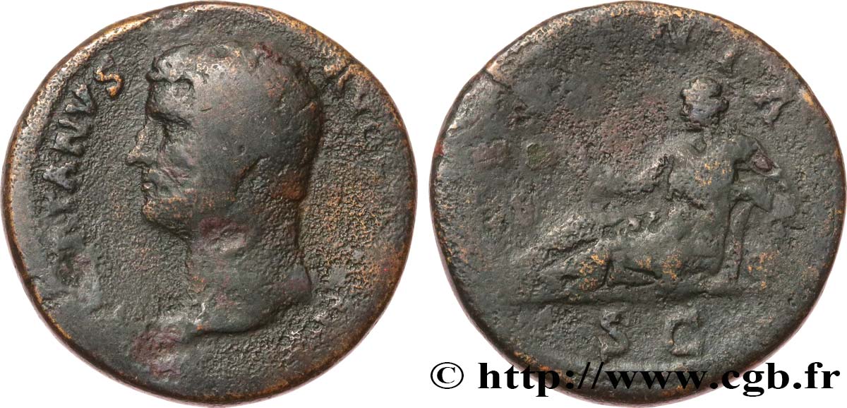 HADRIAN Moyen bronze, dupondius VF