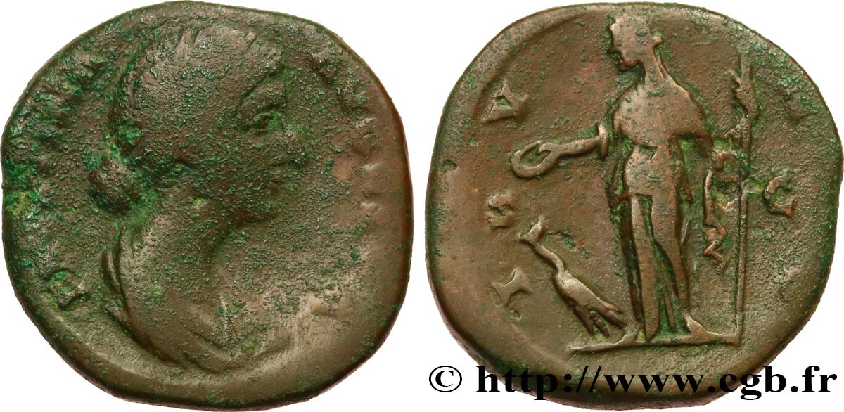 FAUSTINA GIOVANE Moyen bronze, dupondius ou as MB/q.BB