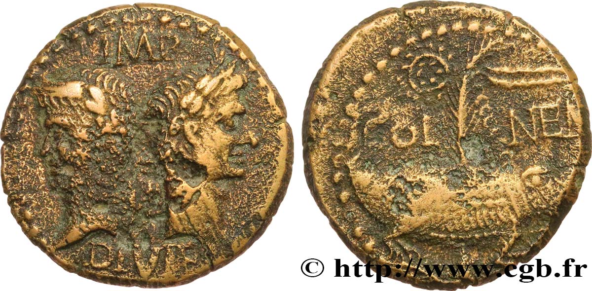 AUGUSTE et AGRIPPA Dupondius TTB/TB+
