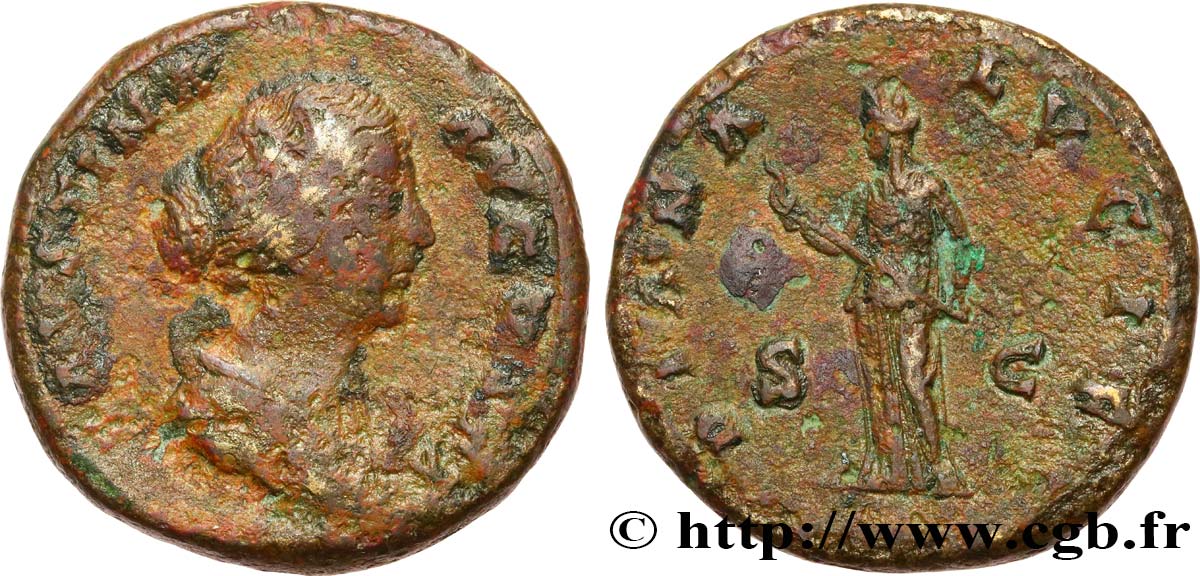 FAUSTINA MINOR Sesterce VF