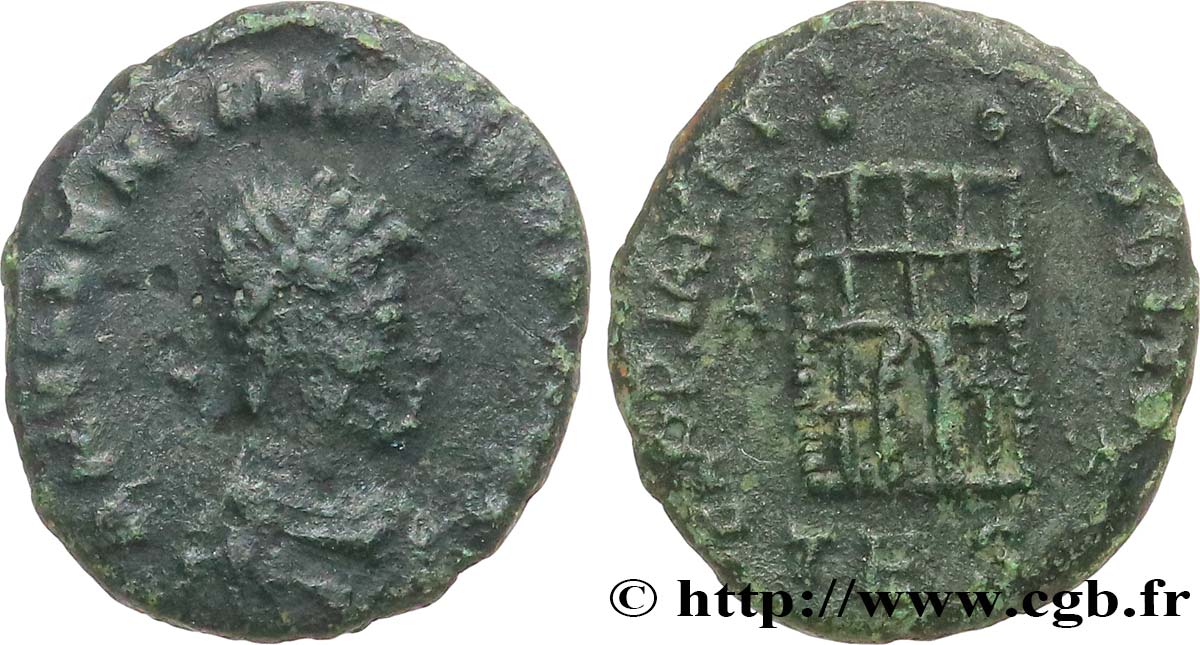 VALENTINIANO II Nummus, (PBQ, Æ 4) BC