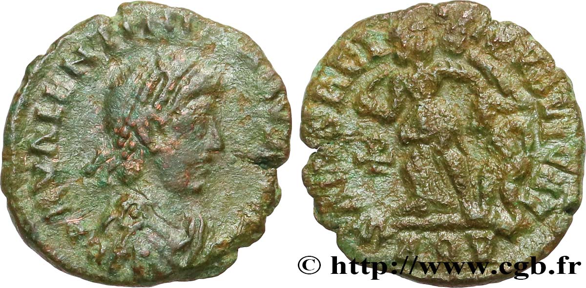 VALENTINIAN II Nummus, (PBQ, Æ 4) VF