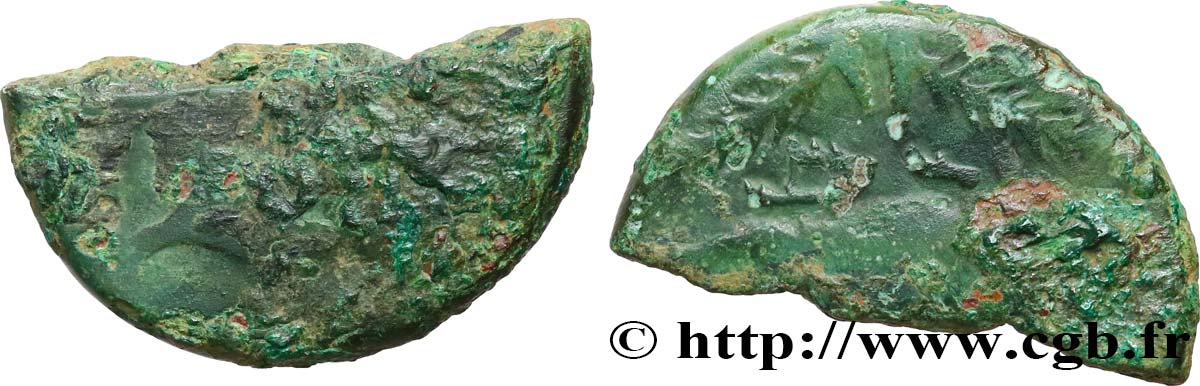 NEMAUSUS - NIMES - AUGUSTUS und AGRIPPA Dupondius NEM COL - coupé en deux SGE/S
