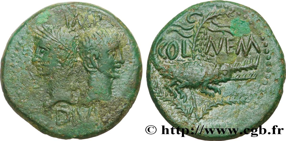 AUGUSTE et AGRIPPA Dupondius TB+/TTB