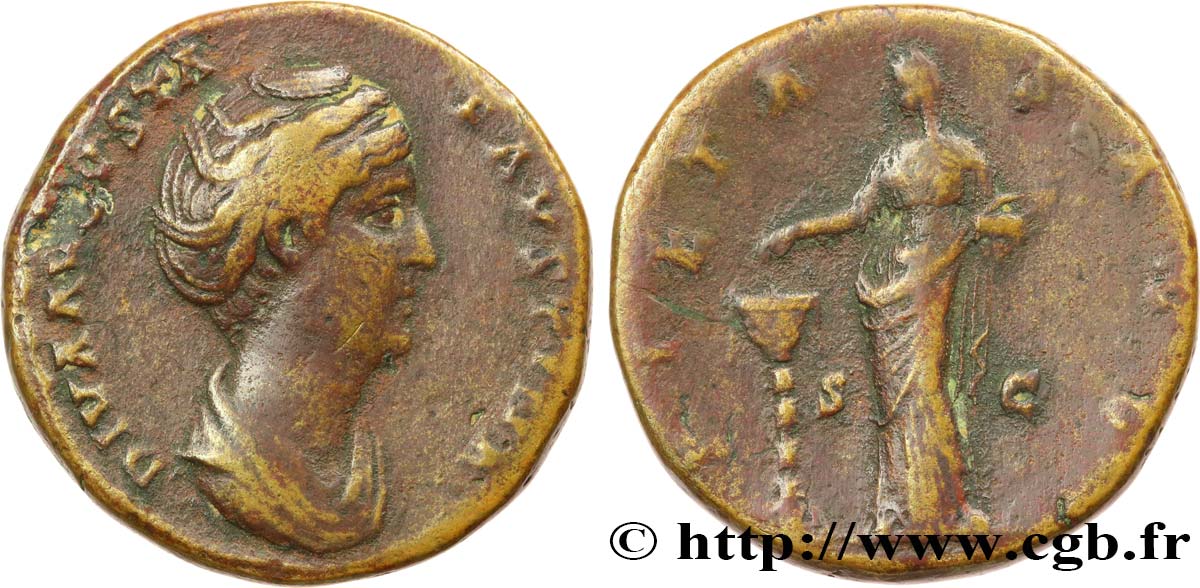 FAUSTINE MÈRE Sesterce TTB/TB+