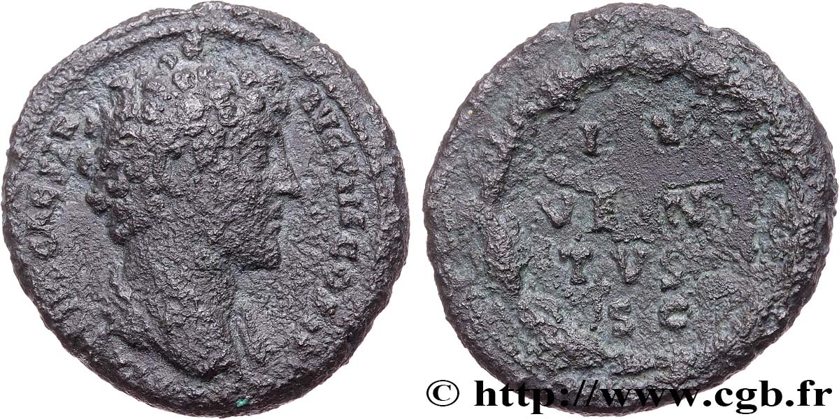 MARCUS AURELIUS Moyen bronze, dupondius ou as VF